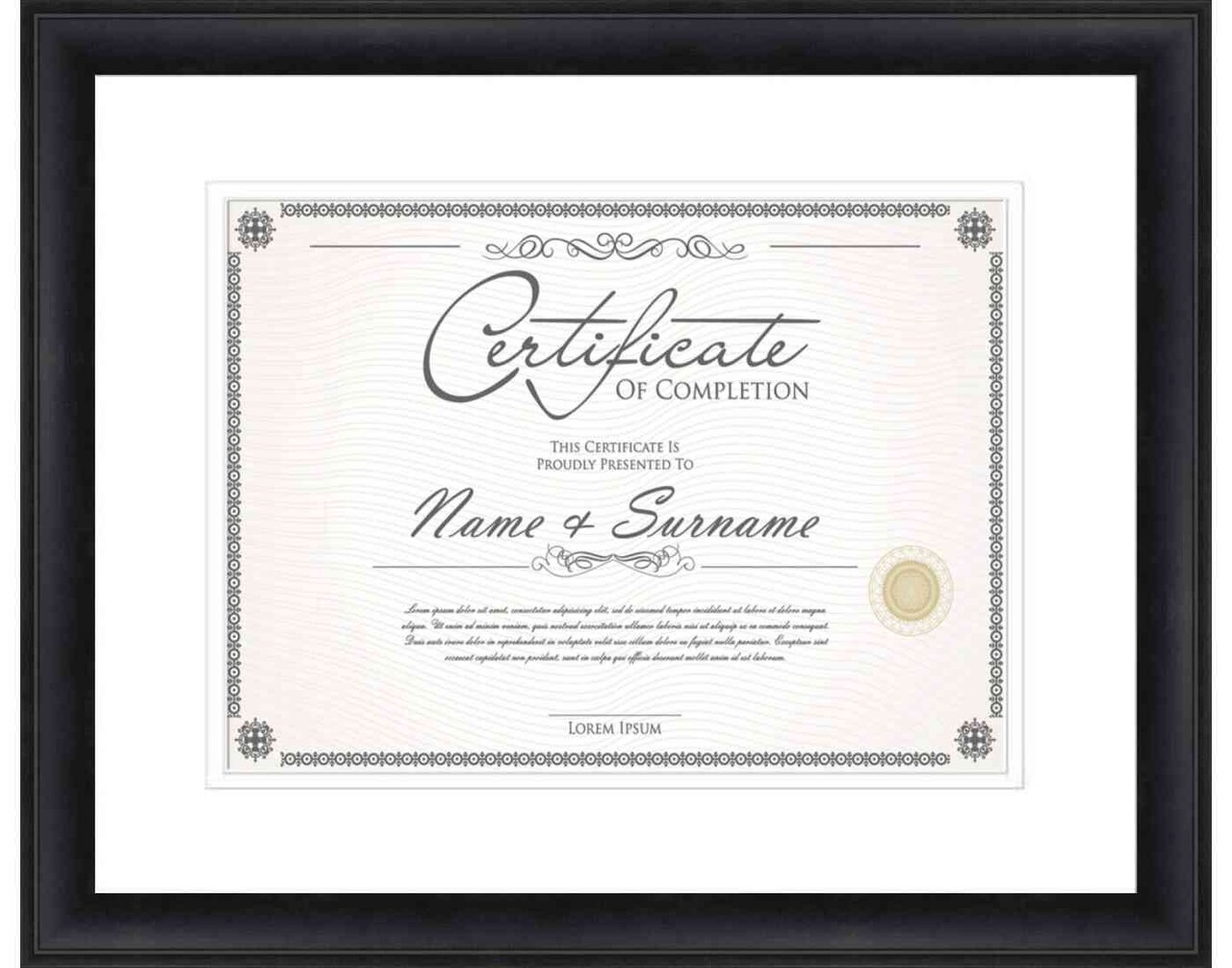 Modern Black Diploma Frame for Certificate, Acid-Free White Mat, UV Acrylic, Backing, and Hanging Hardware, 8 Sizes Available